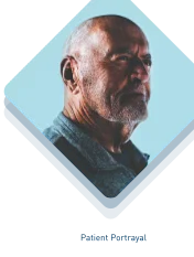 Patient portrayal of an adult man looking into the distance.